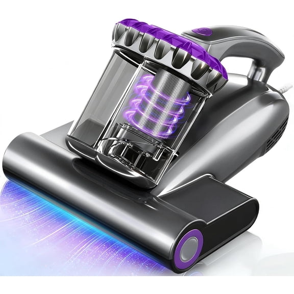 Mattress Vacuum Cleaner, 16kPa Pro Deep-Clean Bed Vacuum Cleaner with 33000 RPM/Min & 253.7nm UV-C Light, Handheld Vacuum with HEPA Filter, & 149? Heat for Bed Sofa , Model MV02