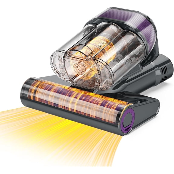 Mattress Vacuum Cleaner, 350W Bed Cleaner with 18Kpa Powerful Suction and Triple Dust Bin, 253.7nm UV-C Light, HEPA Filter & Ultrasoni, 149 Heat, Handheld for Bed, Sofa, Corded