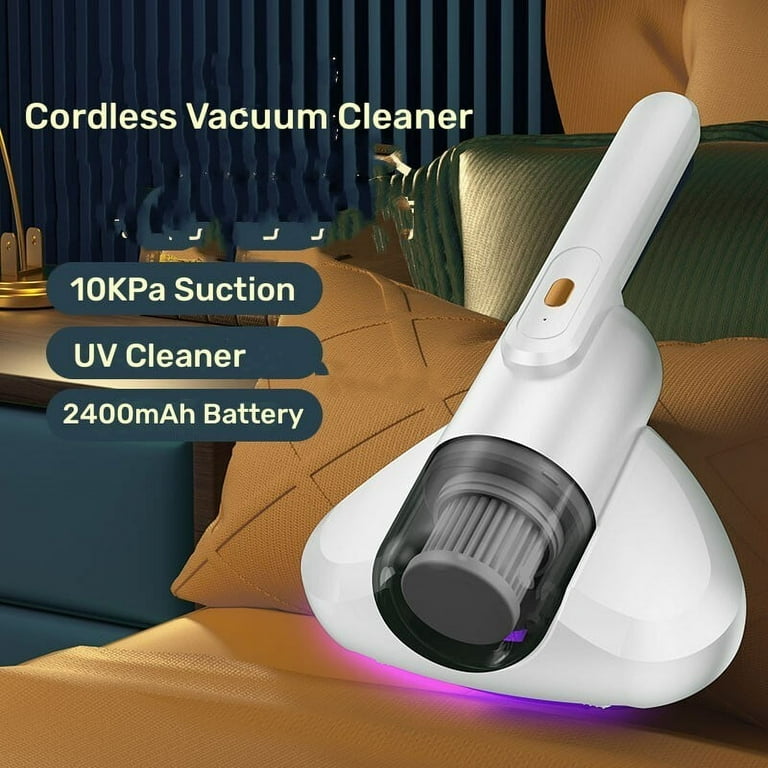 Mattress Vacuum Cleaner with U V Light Cleaning Pet Hair with 8 000 Per Minute Agitation Washable Filter Great for Sofa Bed Carpet