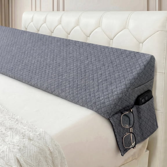 Mattress Wedge Gap Pillow | Fill Gaps Between Mattress, Headboard & Wall, Comfort Back Rest(gray-twin)