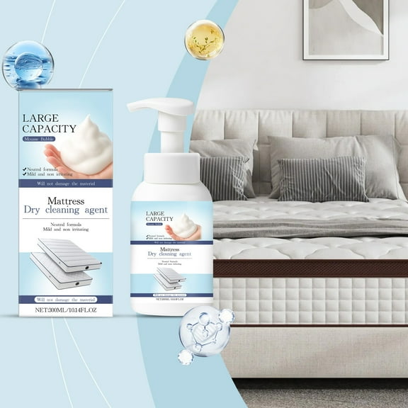 Mattress Yellow Stain Remover Foam | Instant Waterless Multi-Stain Cleaner for Old Stains on Mattress Couch Rug Sofa Clothes - Deep Penetrating Gentle Formula | 300ml