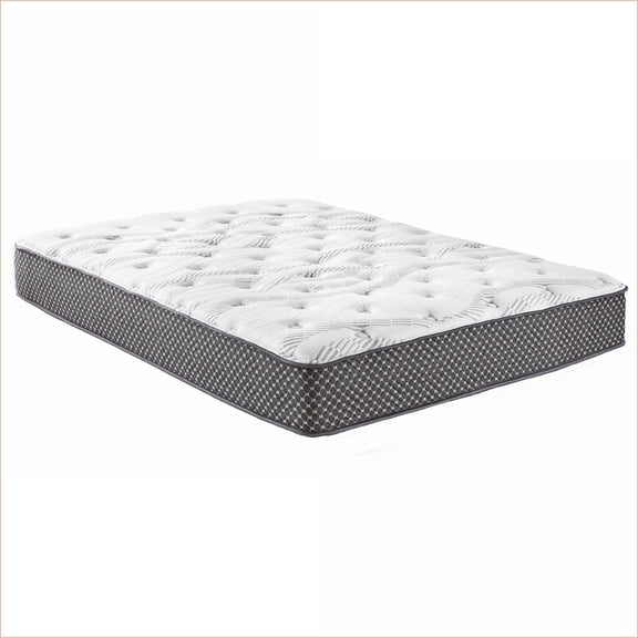 Mattresses, 10" Medium Firm Quilted Hybrid Twin-XL Mattress | Foam+Spring | Black White