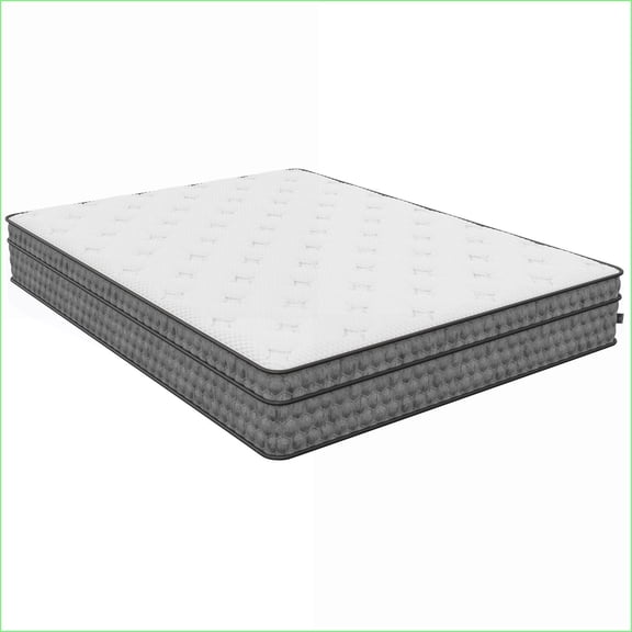 Mattresses 11" Medium Feel Gel Memory Foam Hybrid with Euro-Top, Greenguard Gold, Made in USA (Queen) | White | Foam+Spring