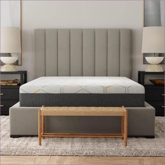 Mattresses 12" Copper Gel Cooling Memory Foam with Edge Support, Air Grid Base | California King | Light Gray