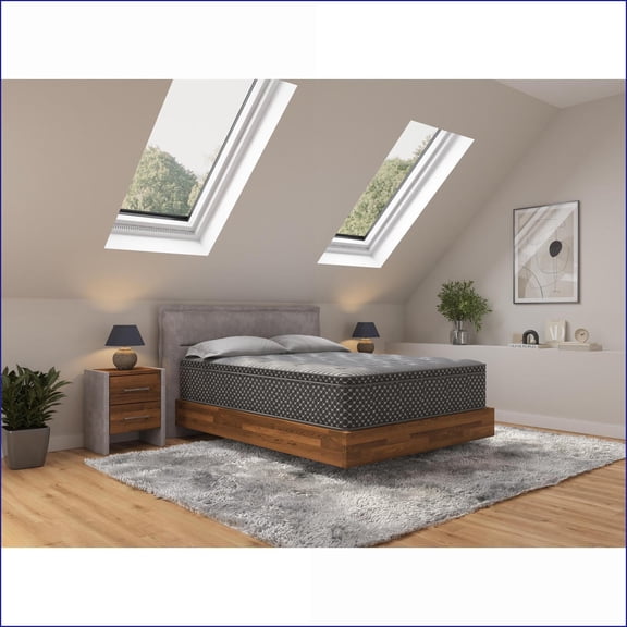 Mattresses | 13" Quilted Eurotop Plush Full Hybrid Mattress | Slate Gray | Foam+Spring