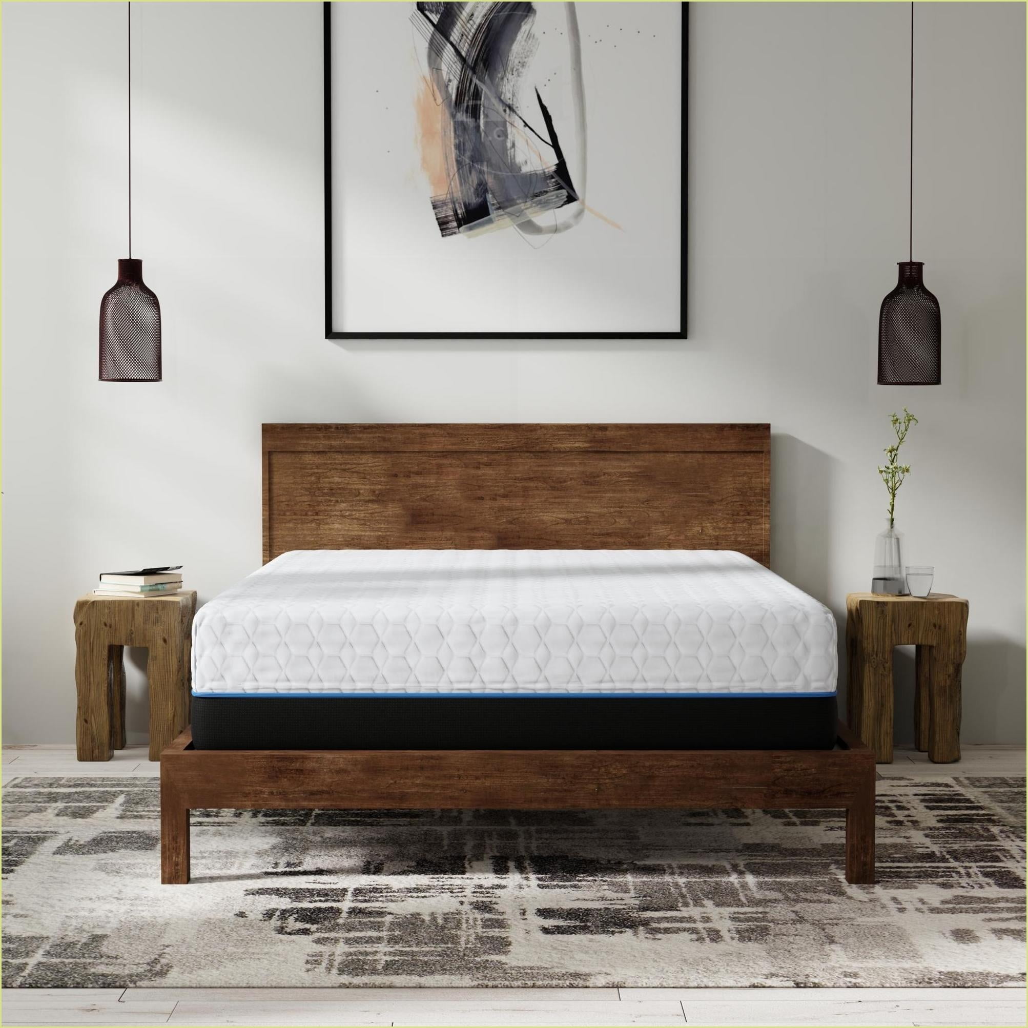 Mattresses 14” Plush Copper Infused Memory Foam California King Mattress | White+Gray | Foam