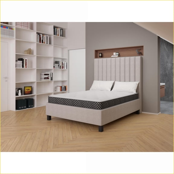 Mattresses: 6" Quilted Firm Twin Mattress with Gel Memory Foam, HD Support, Breathable Cover | Snow White | Foam