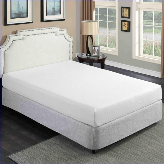 Mattresses, 8 in. Gel Memory Foam Twin Mattress with Aloe Vera Cover | Polyester | White