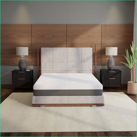 Mattresses, Omne Fria 10 Medium Firm Cooling Foam Mattress | California King | White+Gray