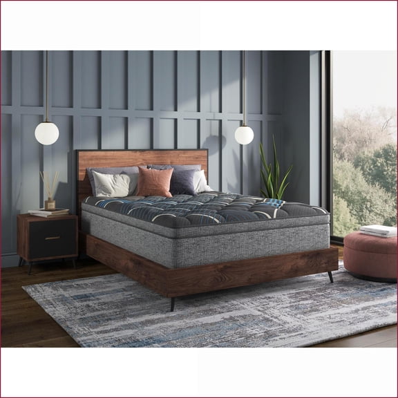 Mattresses | Restonic Comfort Care 15'' Euro Top Hybrid Mattress, Plush, Individual Pocketed Coils, Queen | Foam | Slate Gray
