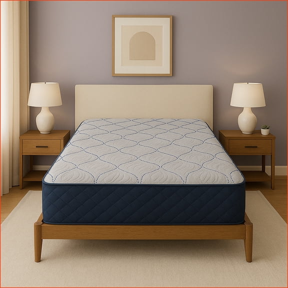 Mattresses | Restonic ComfortCare DreamLux Firm Twin XL Mattress with Cooling Tech | Foam | Ivory & Navy Blue