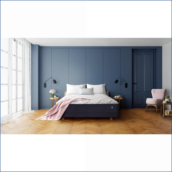 Mattresses | Restonic ComfortCare Hybrid Euro Top California King Mattress | Cooling Support | Snow White + Royal Blue | Foam