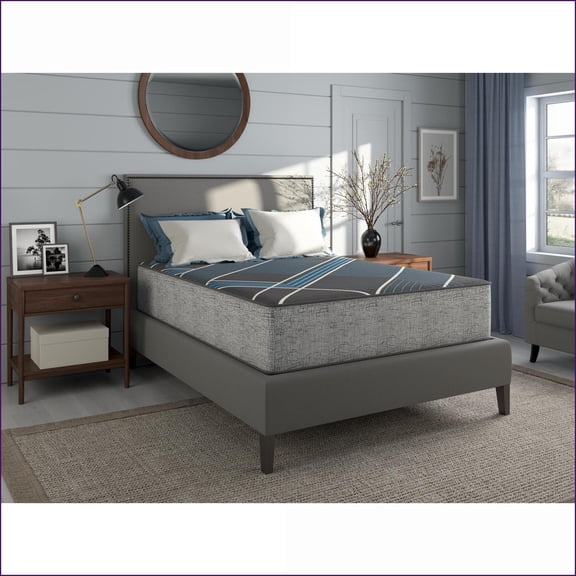 Mattresses | Restonic TempaGel 13 Lux Firm Hybrid Mattress, California King | Foam | Slate Gray + Navy Blue