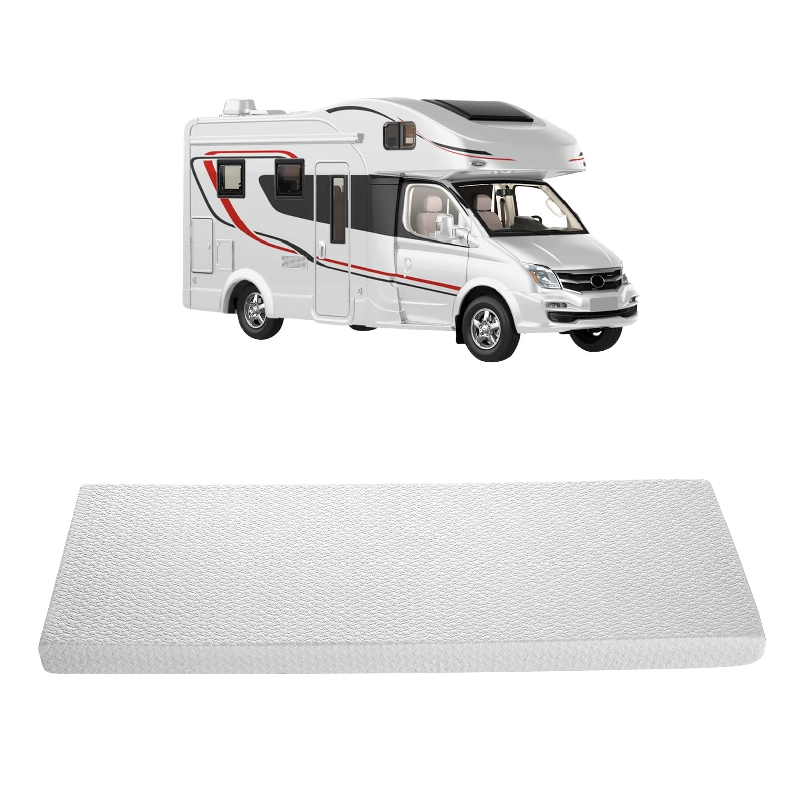 Mattressto-pperRV Short Queen, Medium Firm Memory Foam Mattressto-pperwith Bamboo Cover, 3-Inch Dual Layer Bedto-pperfor Camper, RV Bed