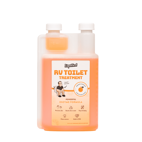 Matts RV Reviews Liquified RV Toilet Treatment Black Holding Tank Digester Odor Eliminator Orange Scent (32oz)