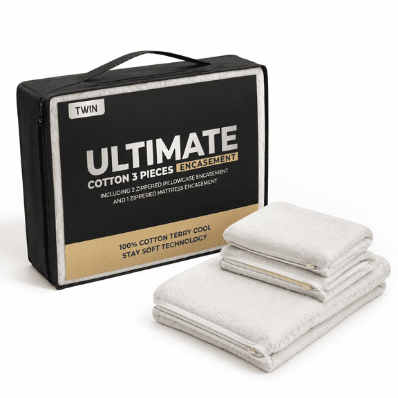 Mattshield Ultimate 3-piece Kit - Bed-proof Mattress Cover Sizeton Top + 2ow Protectors With Zipper 6 Sided Waterproof Encasement