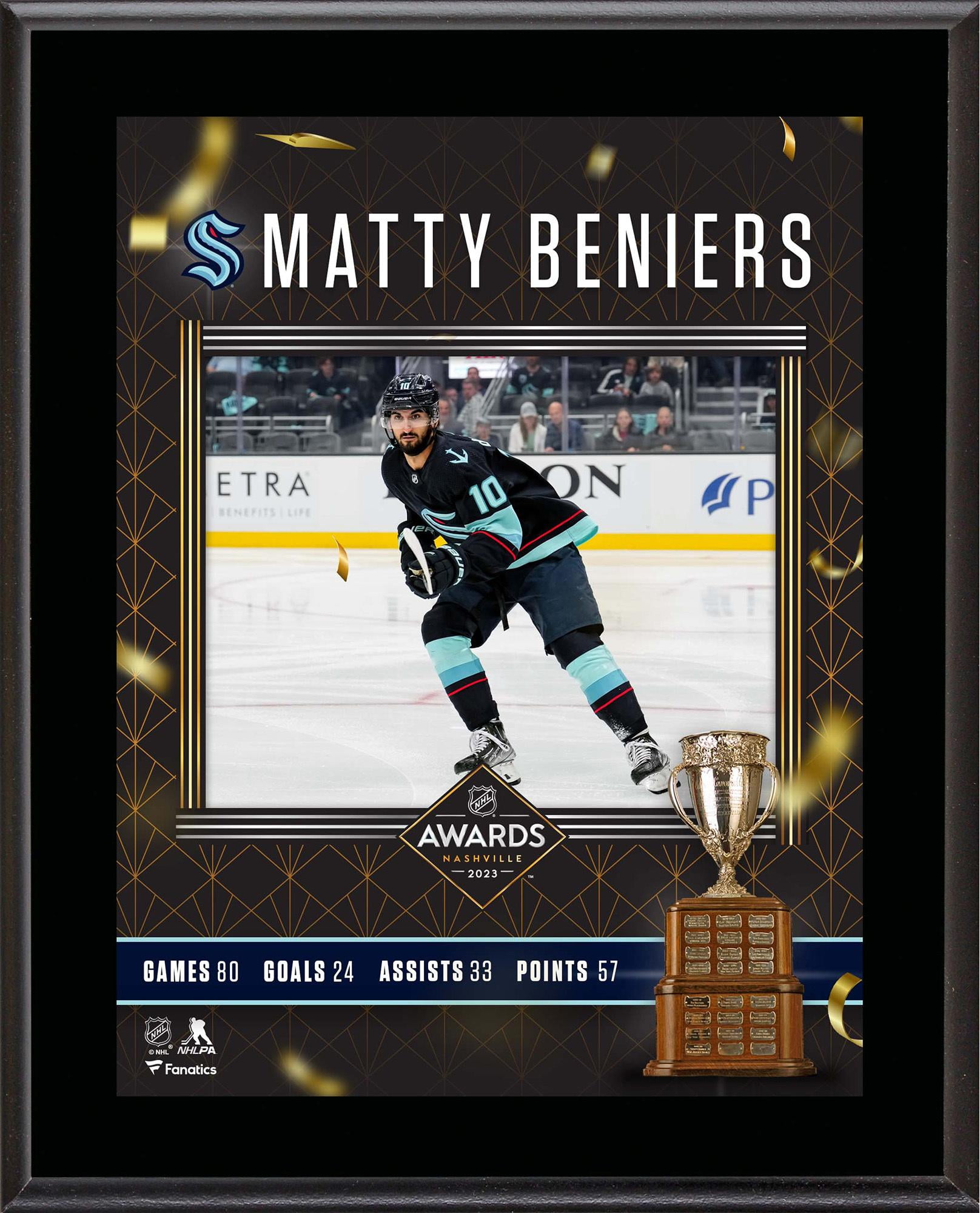 Matty Beniers Seattle Kraken 10.5" x 13" 2023 Calder Trophy Winner