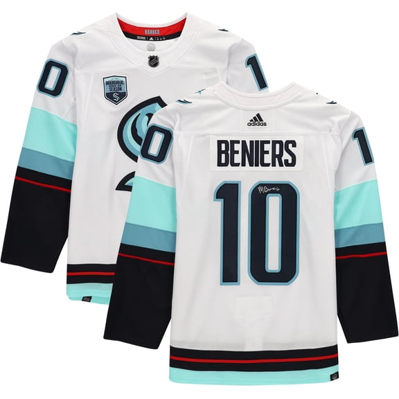 Matty Beniers Seattle Kraken Autographed White Adidas Authentic Jersey - Fanatics Authentic Certified