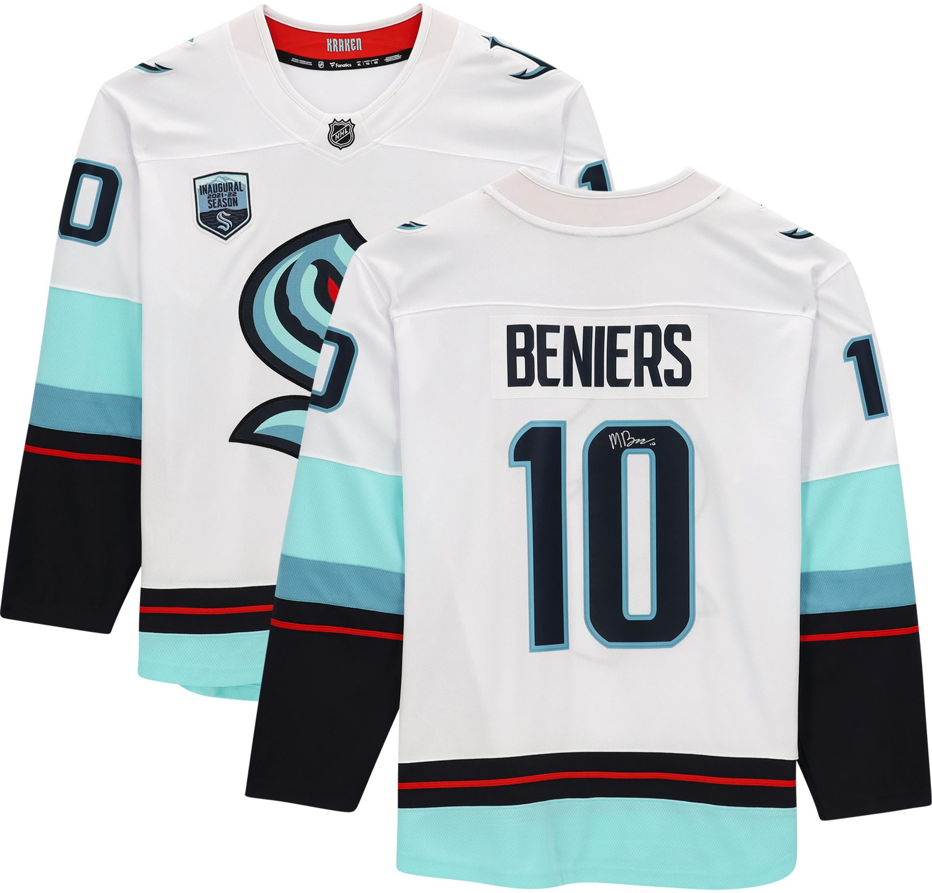 Matty Beniers Seattle Kraken Autographed White Fanatics Breakaway