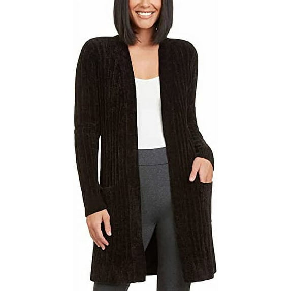 Matty M Ladies' Comfy Cardigan (Black, Large)