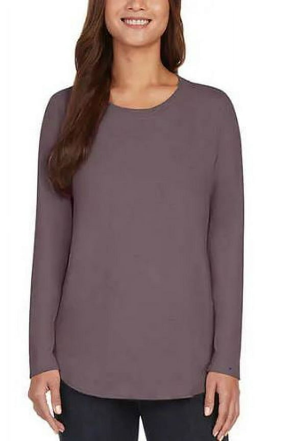 Ladies' Curved Hem Tunic Top, Plum Large
