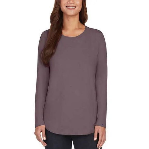 Matty M Ladies' Curved Hem Tunic Top, Plum Medium