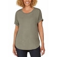 thumbnail image 1 of Matty M Ladies' French Terry Roll Cuff Tee (2X, Heather Olive), 1 of 2