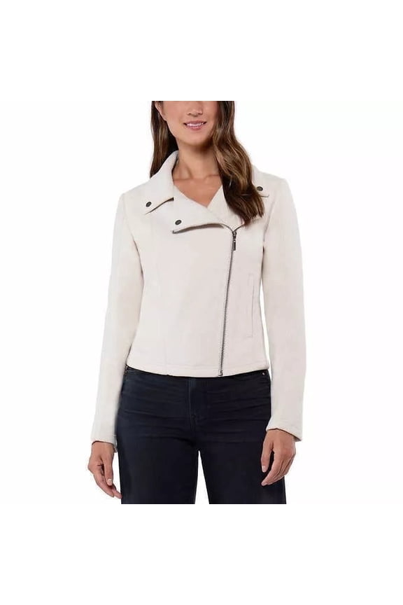 Ladies' Knit Moto Jacket - Tan (Natural) Size XXL