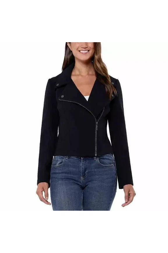 Ladies Knit Moto Jacket in Black Size XXL