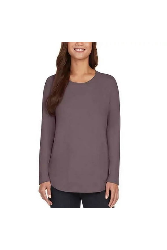 Ladies' Long Sleeve Crew Neck Tunic (Plum, XXL)