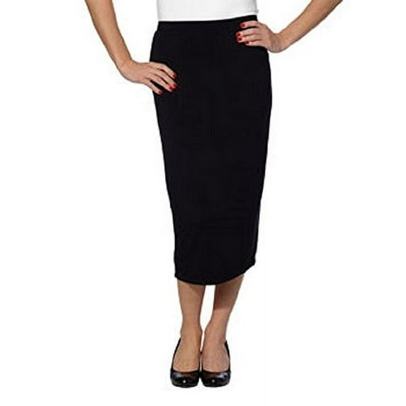 Matty M Ladies' Midi Skirt-Black, XS