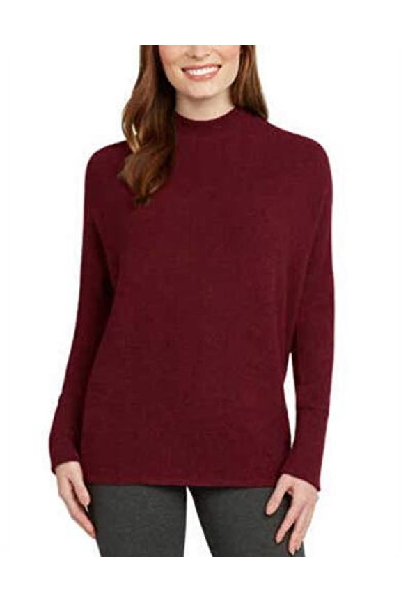 Ladies' Mock Neck Top (Wine, Small)