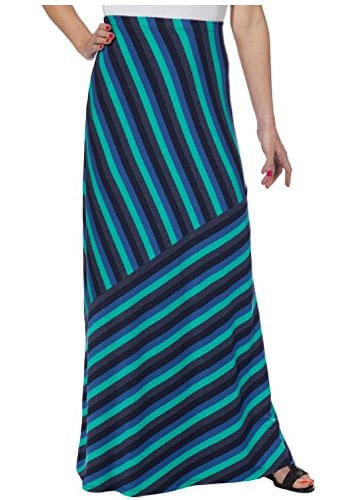 Matty M Maxi Long Stretch Womens Skirt (Medium, Teal)