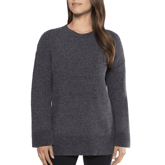 Matty M Women's Chenille Crewneck Sweater Gray Small