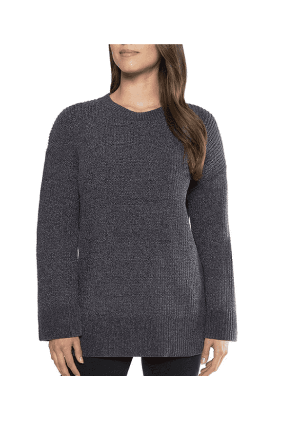 Women's Chenille Crewneck Sweater Gray Small