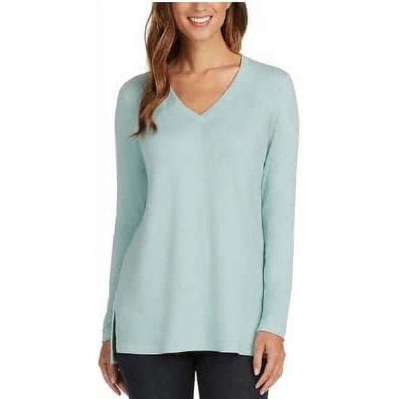 Matty M Women's Cozy V-Neck Top (Mint, X-Small)
