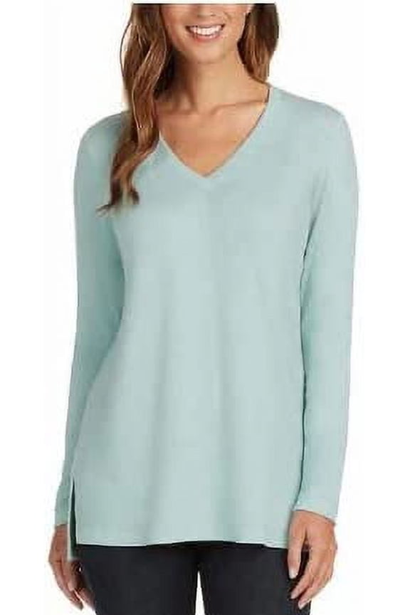 Women's Cozy V-Neck Top (Mint, X-Small)
