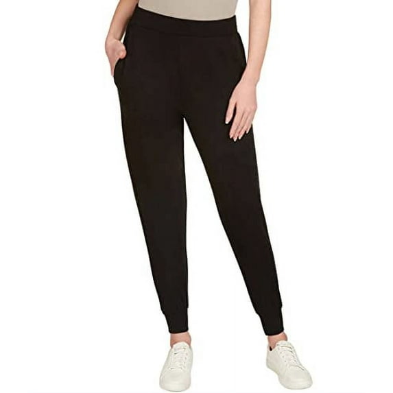 Matty M Women's Essential Comfort Jogger Pant (Black, X-Large)