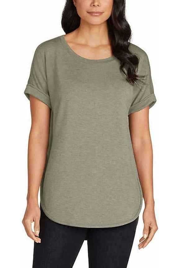 Women's French Terry Top (Heather Marine, Small)