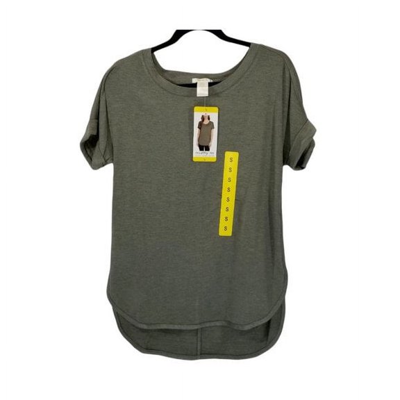 Matty M Women's French Terry Top (Heather Olive, Small)
