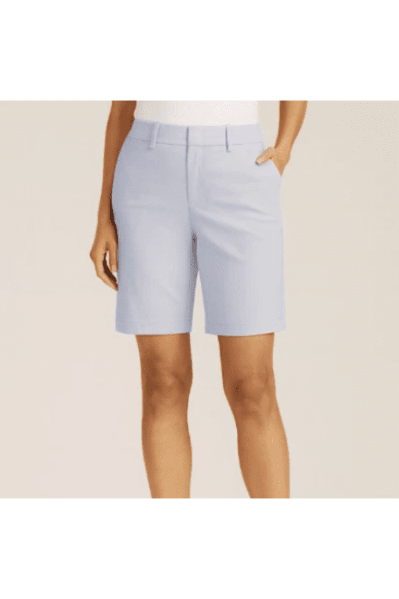 Women's Light Blue Cotton Blend Bermuda Shorts Blue XL