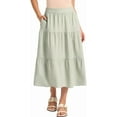 thumbnail image 1 of Matty M Women's Linen Blend Midi Skirt with Pockets (Light Green,XX-Large), 1 of 3