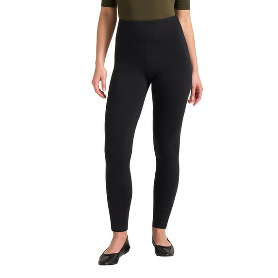 Matty M Women's Stretch High Rise Pull On Legging (US, Alpha, Large, Regular, Regular, Black)