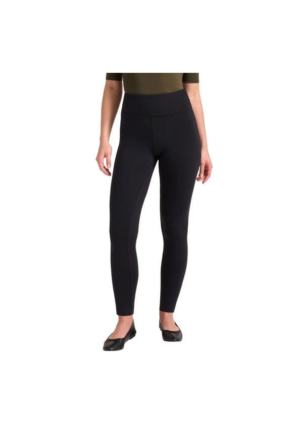 Women’s Stretch High Rise Pull On Legging, Black, X-Large