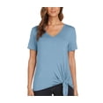 thumbnail image 1 of Matty M Women's Top Sz XL Reg Short Sleeve Side Tie Tee Blue, 1 of 4