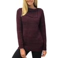 thumbnail image 1 of Matty M Womens Envelope Neck Knit Sweater Top (Wine, Medium), 1 of 2