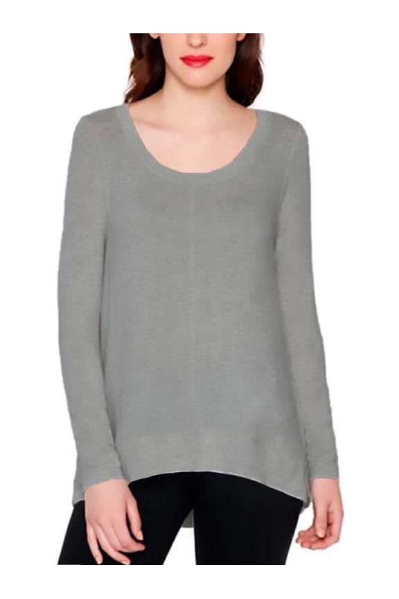 Womens Signature Long Sleeve Tee (Charcoal, Medium)