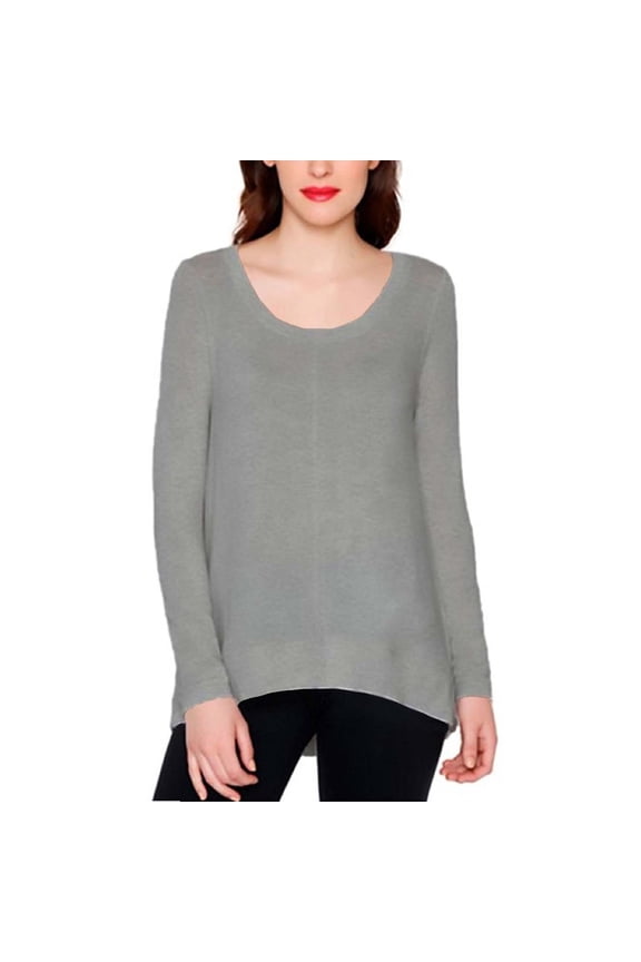 Womens Signature Long Sleeve Tee (Charcoal, Small)