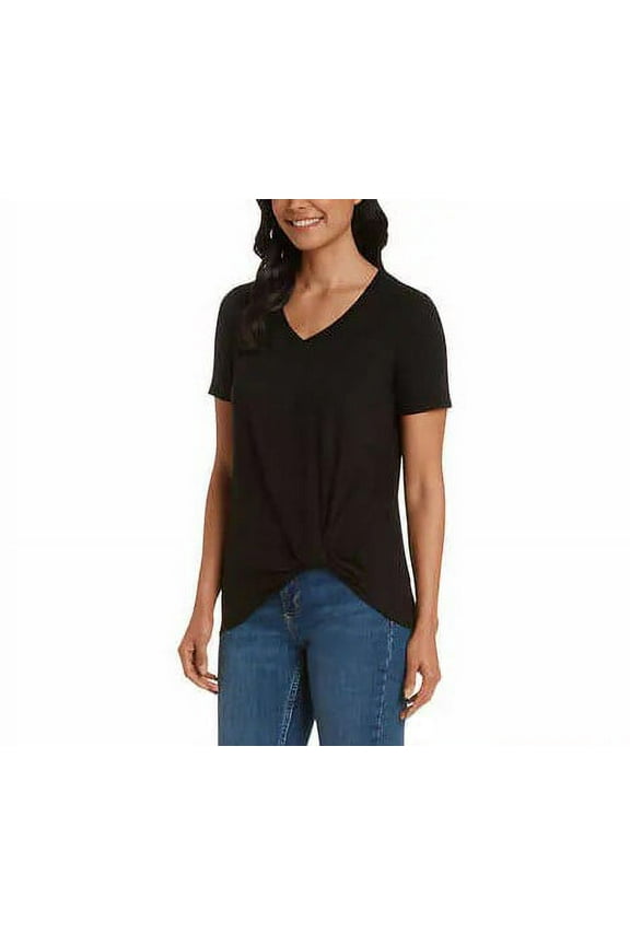Womens' Twist Knot Top (Black, 3X)