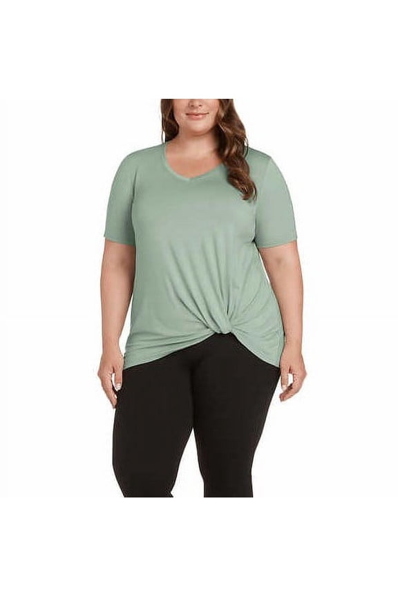 Womens' Twist Knot Top (Lt Olive, 3X)